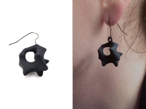 Earrings Hear in Black Natural Versatile Plastic