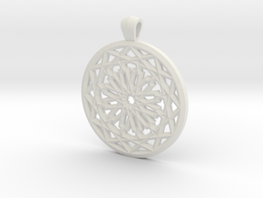 Round mashrabiya pendant in White Natural Versatile Plastic