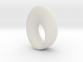 Mobius Torus Pendant - large in White Natural Versatile Plastic