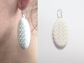 Earrings Jali in White Natural Versatile Plastic