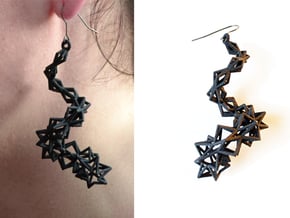 Earrings Helix in Black Natural Versatile Plastic