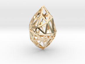 Geometric pendant 'Rough Diamond' (small) in 14K Yellow Gold