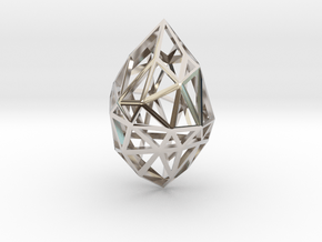 Geometric pendant 'Rough Diamond' (small) in Platinum