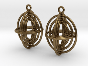 Concentric Borromean -- Precious Metal Earrings in Polished Bronze