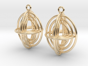 Concentric Borromean -- Precious Metal Earrings in 14K Yellow Gold