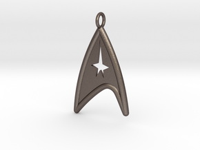 Starfleet Command Badge pendant in Polished Bronzed Silver Steel