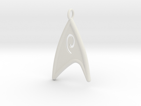 Starfleet Engineering Badge pendant in White Natural Versatile Plastic