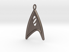 Starfleet Science Badge pendant in Polished Bronzed Silver Steel