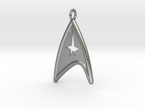 Starfleet Command Badge pendant in Natural Silver