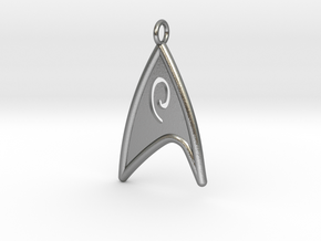 Starfleet Engineering Badge pendant in Natural Silver
