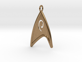 Starfleet Engineering Badge pendant in Natural Brass
