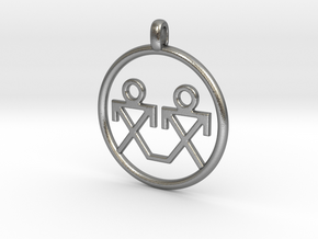 Brothers Symbols Native American Jewelry Pendant in Natural Silver