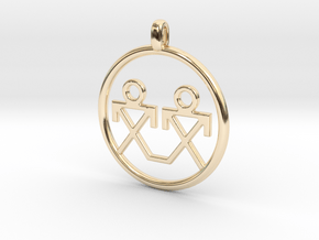 Brothers Symbols Native American Jewelry Pendant in 14K Yellow Gold