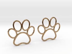 Paw Print Earrings - Large in Polished Brass