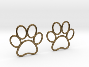 Paw Print Earrings - Large in Polished Bronze