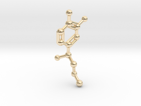 Adrenaline Molecule Keychain in 14K Yellow Gold