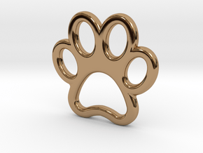 Paw Print Pendant - Small in Polished Brass