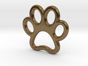 Paw Print Pendant - Small in Polished Bronze