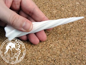 Alicorn Horn in White Processed Versatile Plastic
