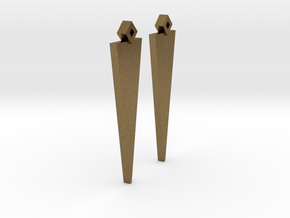Earrings Pair Triangle Model in Natural Bronze