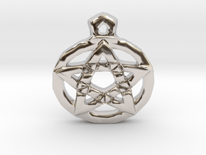 Pentacle Pendant in Rhodium Plated Brass
