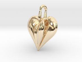 Heart Pendant Simple Elegant in 14k Gold Plated Brass