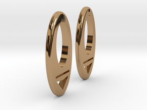 Earring Model I Pair in Polished Brass