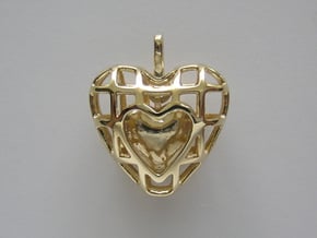 Touch Of The Heart Pendant in Polished Brass (Interlocking Parts)