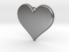 18k Gold Heart Pendant in Natural Silver: 1:30