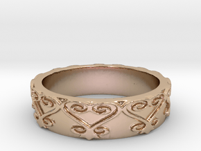 Sankofa Ring Size 7 in 14k Rose Gold Plated Brass