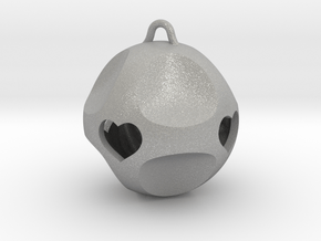 Ornament for Lovers with Hearts inside in Aluminum: Medium