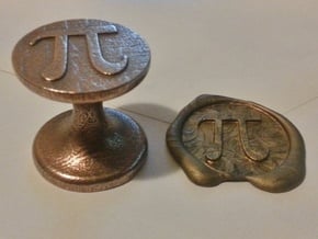 Pi Seal in Polished Bronzed Silver Steel