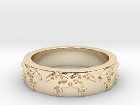 Akofena (courage) Ring Size 7 in 14k Gold Plated Brass