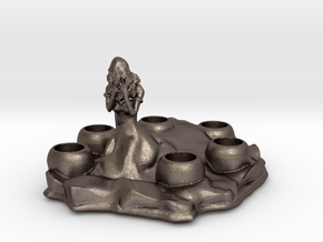 Crying Candle Holder in Polished Bronzed Silver Steel
