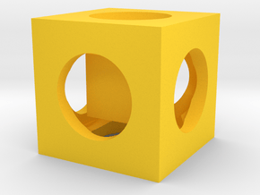 Cube In Cube  in Yellow Processed Versatile Plastic