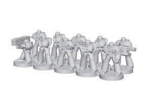 8mm Super Soldiers in Warrior Plate (squad) in Tan Fine Detail Plastic