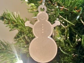 Trapped Wax Snowman Ornament in Smooth Fine Detail Plastic