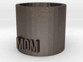 Mom Mug in Polished Bronzed Silver Steel