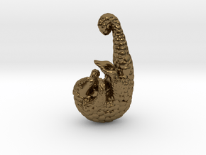 Pangolin Pendant in Polished Bronze