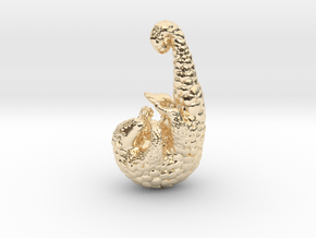 Pangolin Pendant in 14k Gold Plated Brass