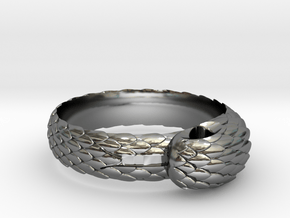 US10 Snake Ring: Tritium in Fine Detail Polished Silver