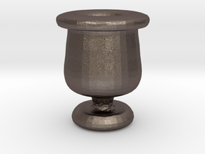 Mini Apothecary Pot - style 2 in Polished Bronzed Silver Steel