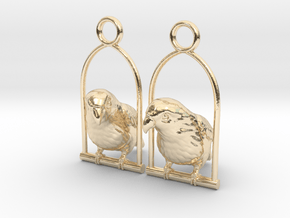Lovebird Earrings in 14k Gold Plated Brass