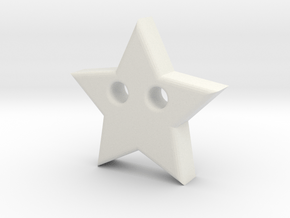Star Pendant (2 Holes) in White Natural Versatile Plastic