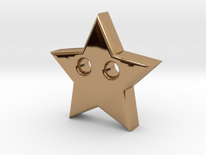 Star Pendant (2 Holes) in Polished Brass