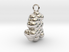 Caffeine CPK With Ring in Rhodium Plated Brass