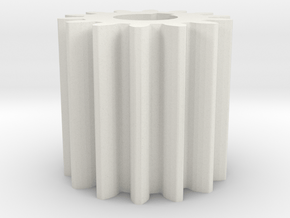 Cylindrical gear Mn=1 Z=14 AP20° Beta0° b=15 HoleØ in White Natural Versatile Plastic