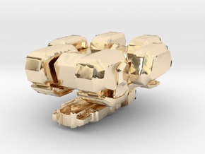 1/350 Terran Seige Tank Tank Mode in 14k Gold Plated Brass
