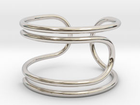 Paperclip Ring in Rhodium Plated Brass: 4 / 46.5