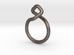 Dancing D.01, Ring US size 3, d=14mm  in Polished Bronzed Silver Steel: 3 / 44